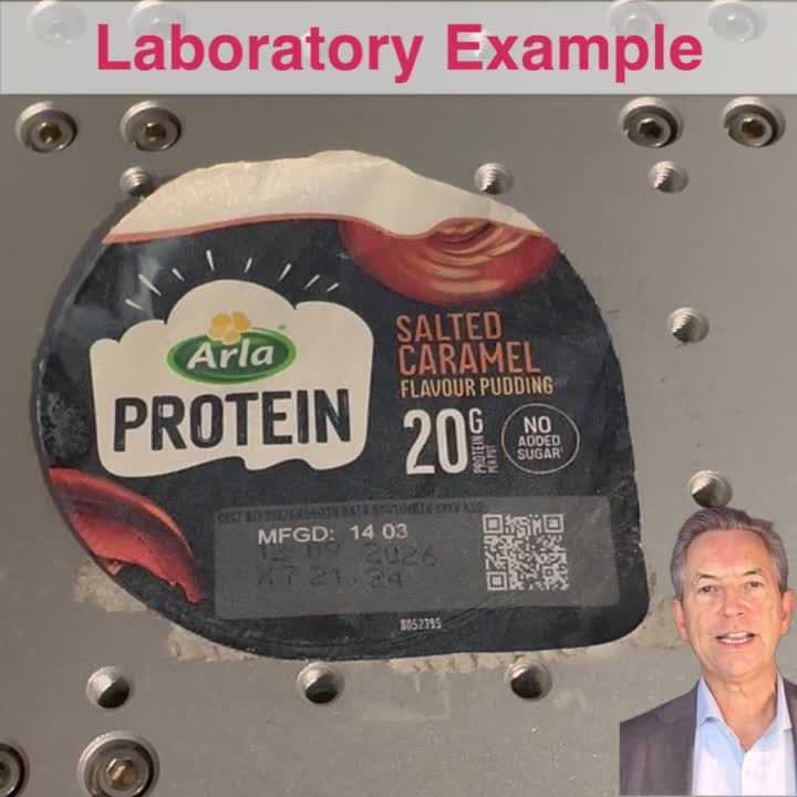 Laser coding on a lid, laboratory example